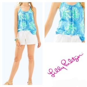Lilly Pulitzer NEW Lacy Knit Tank Small Blue Green Tropic Like It's Hot
